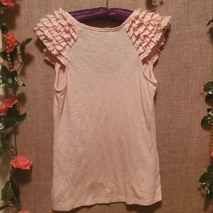 Peach🍑 ruffle shoulder shirt